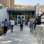 library staff outside