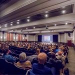 The Jim Santy Auditorium is an event rental best suited for film screenings, large lectures or community forums, business retreats and conferences.